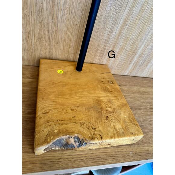 “G” Custom Steel & Wood Retail Display Stand LIVE edge– Adjustable Height - Picture 1 of 5